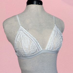 White Floral Lace Adjustable Bralette - Rhythm